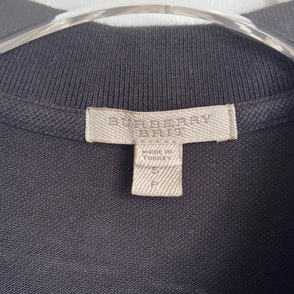 SOLD Burberry Polo with classic Plaid and Logo in Black - Picture 2 of 3